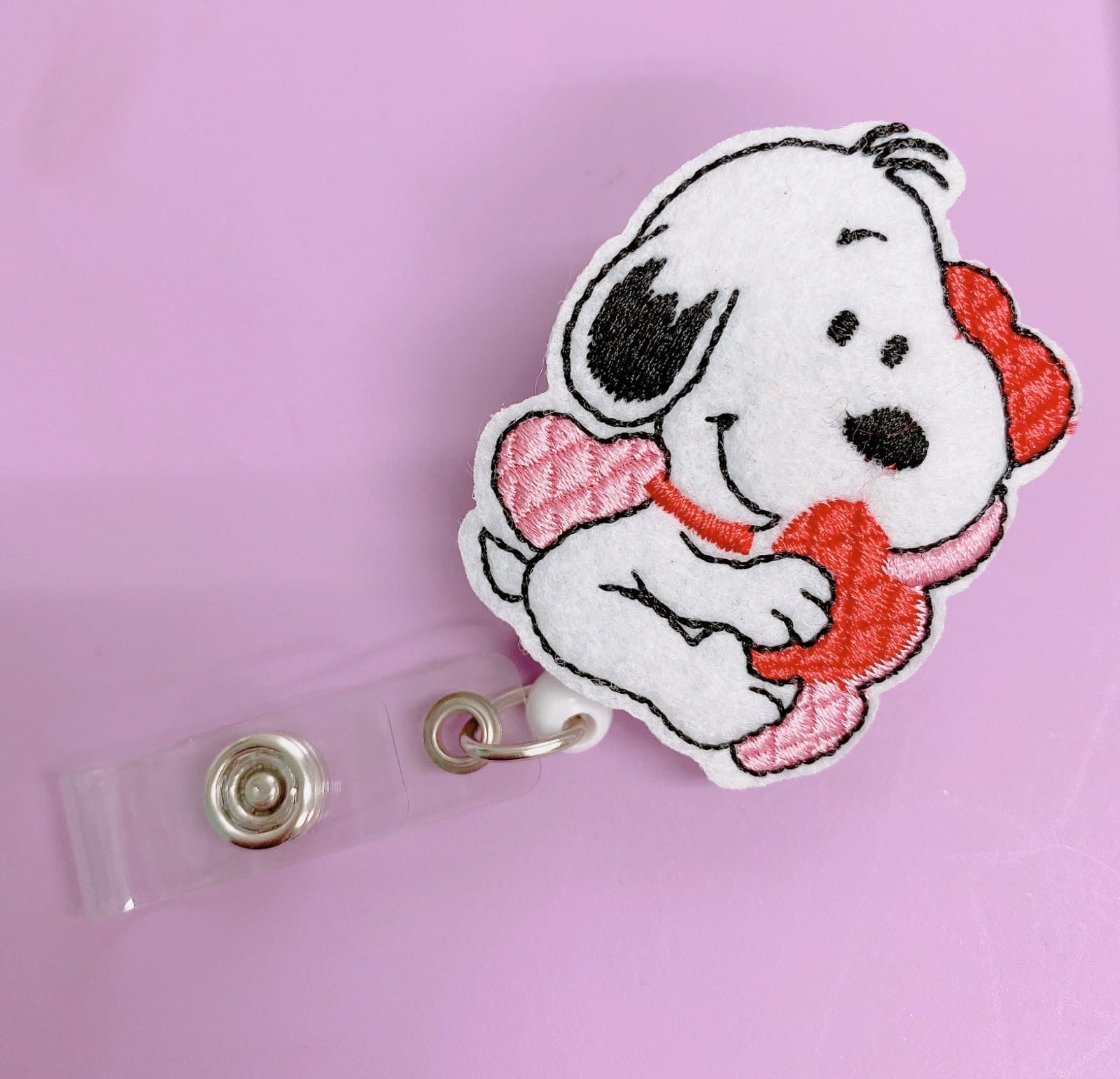 Snoopy Valentines Love Badge Reel/Keychain