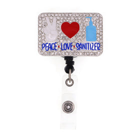 Peace~Love~Sanitizer Badge Holder Reel/Keychain