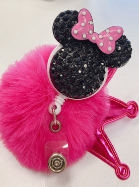 Polka dot bow Badge Reel