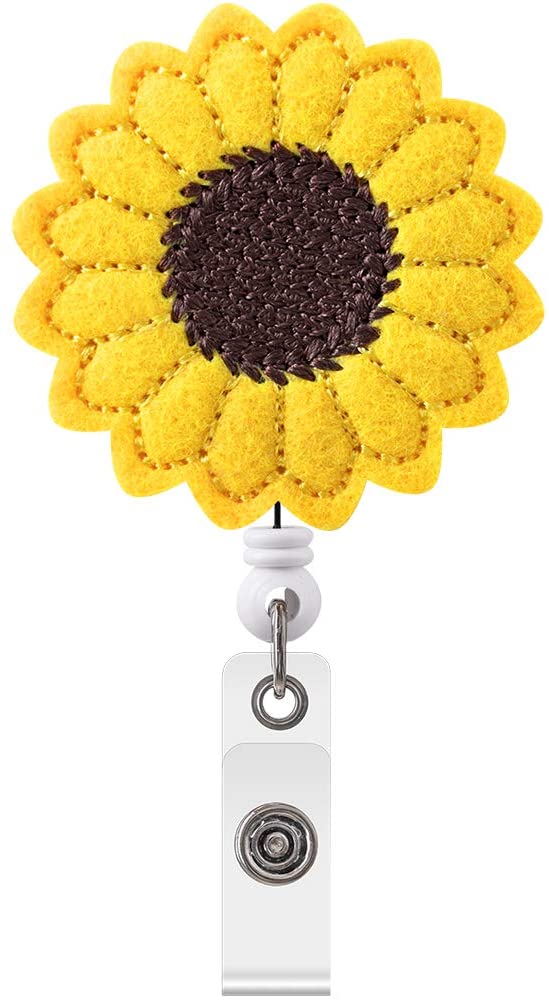  Sunflower Badge Holder, Flower Badge Holder, Flower